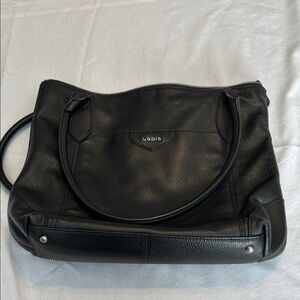 Lodis Classic Black Leather Tote